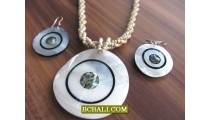 sets necklaces earrings beading mop pendants shells